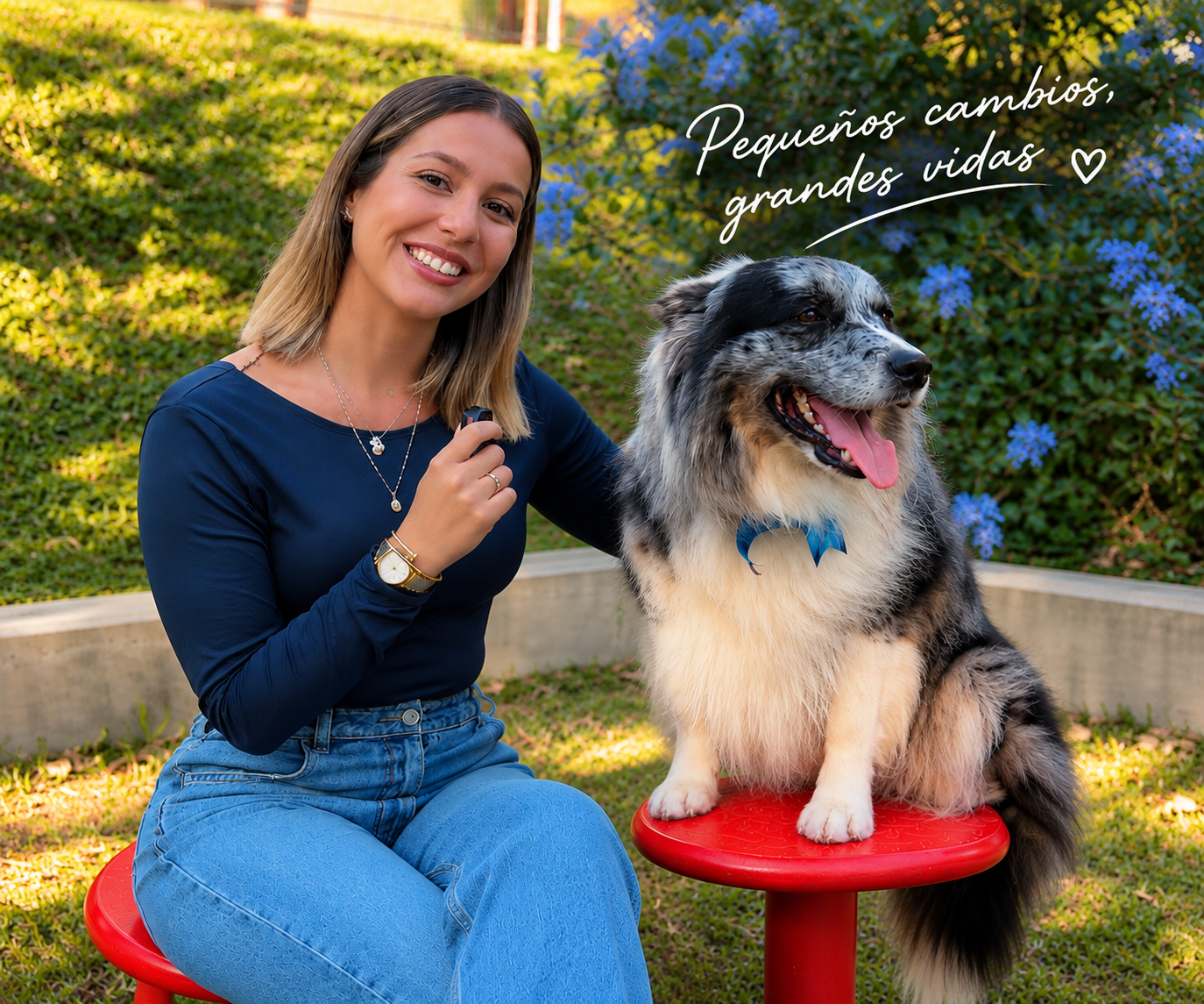 Persona compartiendo un momento con su perro